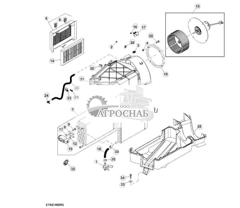 Модуль, HVAC, трактор с ручным управлением 
